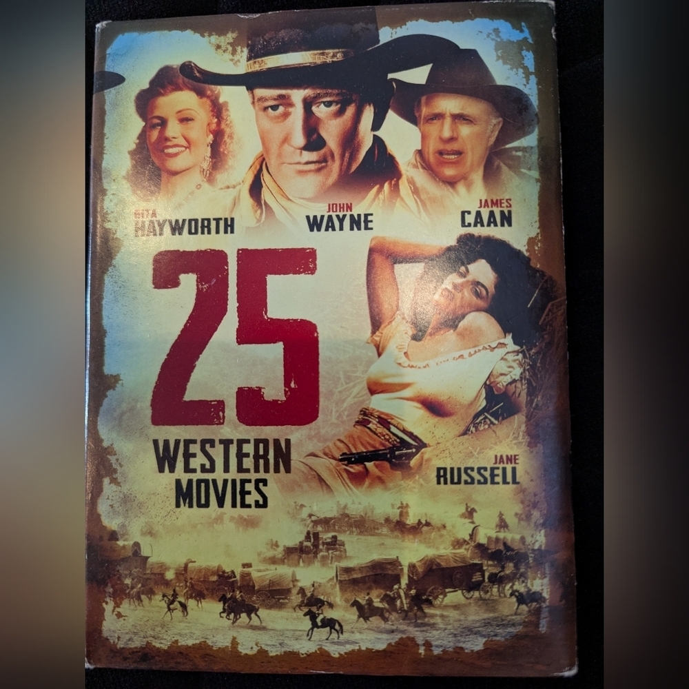 25 Western Movies (DVD, 2015, 5-Disc Set) Rita Hayworth, John Wayne, James Caan